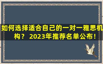 如何选择适合自己的一对一雅思机构？ 2023年推荐名单公布！